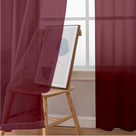 Simple brand burgundy sheer panels - Picture 6 of 9